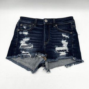 American Eagle Outfitters Next Level Stretch Distressed Denim Jean Shorts Size 2